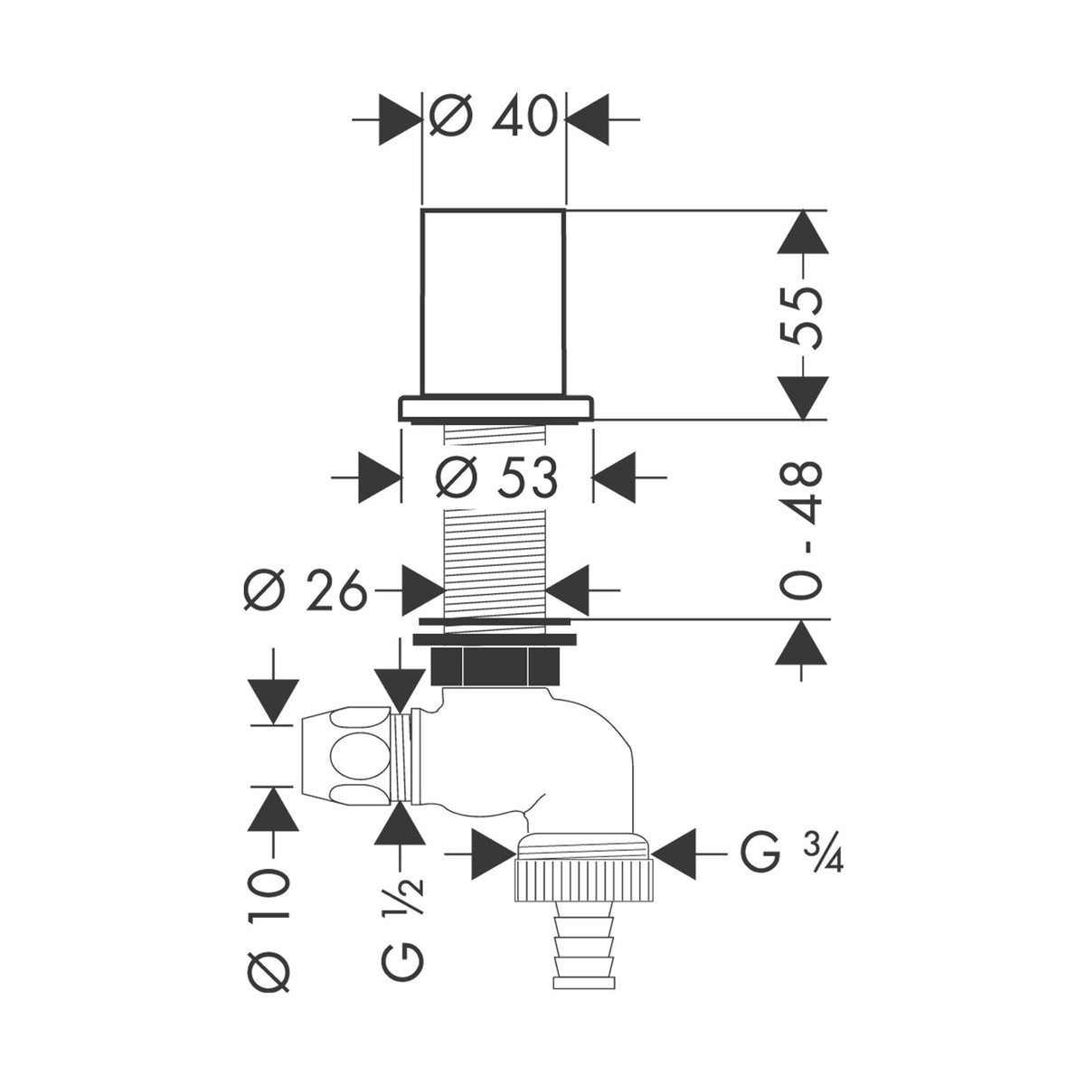 ברז מטבח עם פיה מסתובבת AXOR Starck  Kitchen device shut-off valve