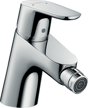 Focus Single lever bidet mixer with push-open waste set