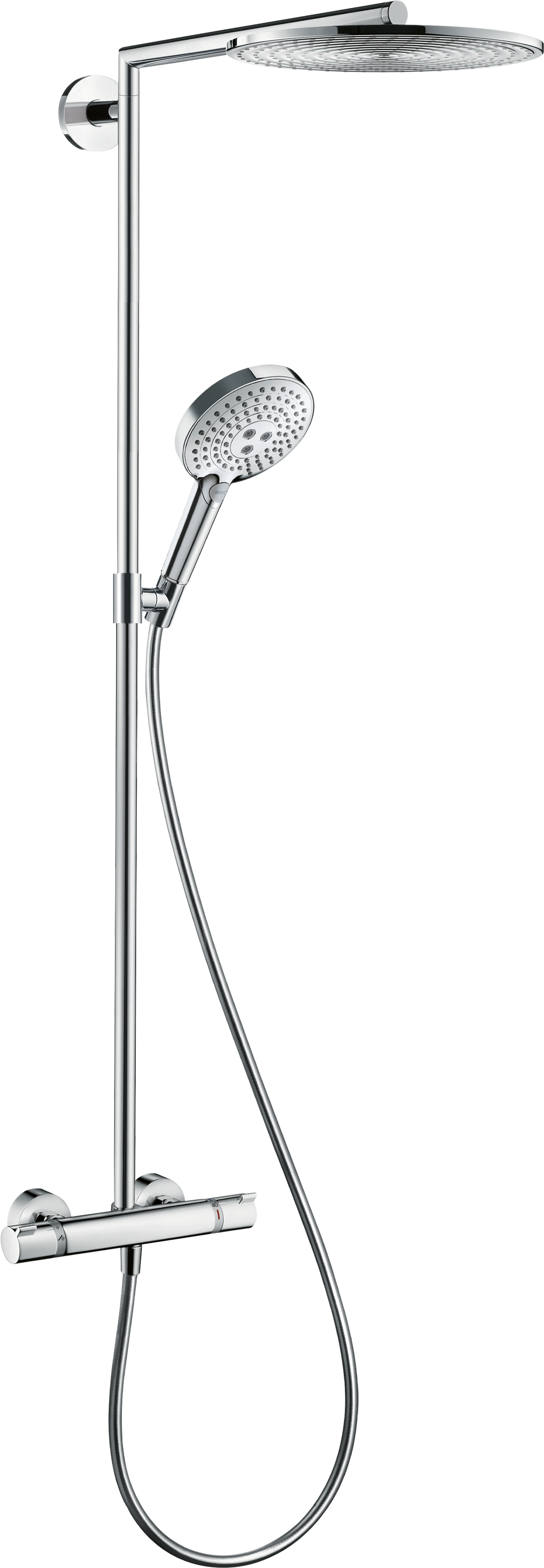 מערכת מקלחת משולבת עם תרמוסטט הנס גרואה Hansgrohe Raindance S Showerpipe 300 1jet with thermostat