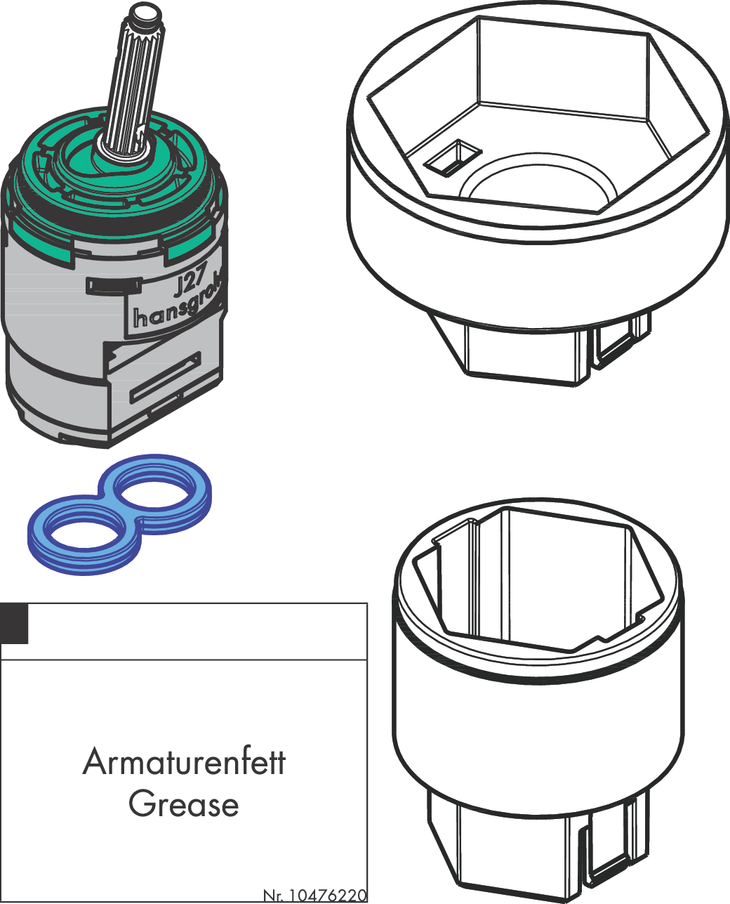מחסנית ג׳ויסטיק הנס גרואה Hansgrohe Joystick cartridge complete J27
