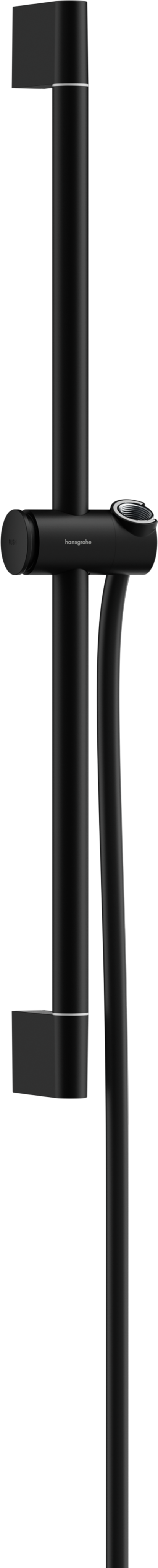 Hansgrohe Unica Shower bar Pulsify S 65 cm with push slider and Isiflex shower hose 160 cm Matt Black 24400670