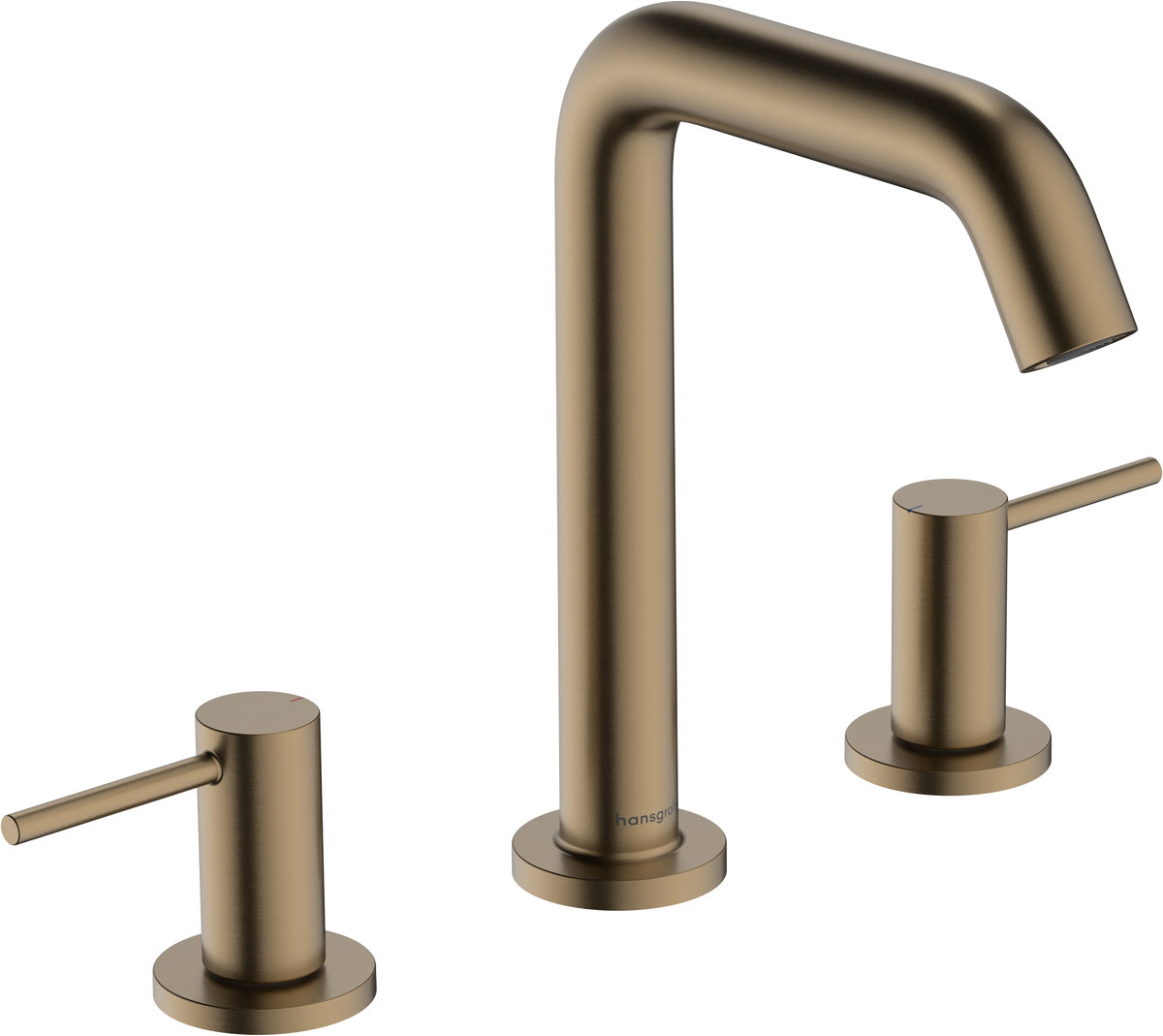 Hansgrohe Tecturis S 3-hole basin mixer 150 EcoSmart+ with push-open waste set Brushed Bronze 73330140