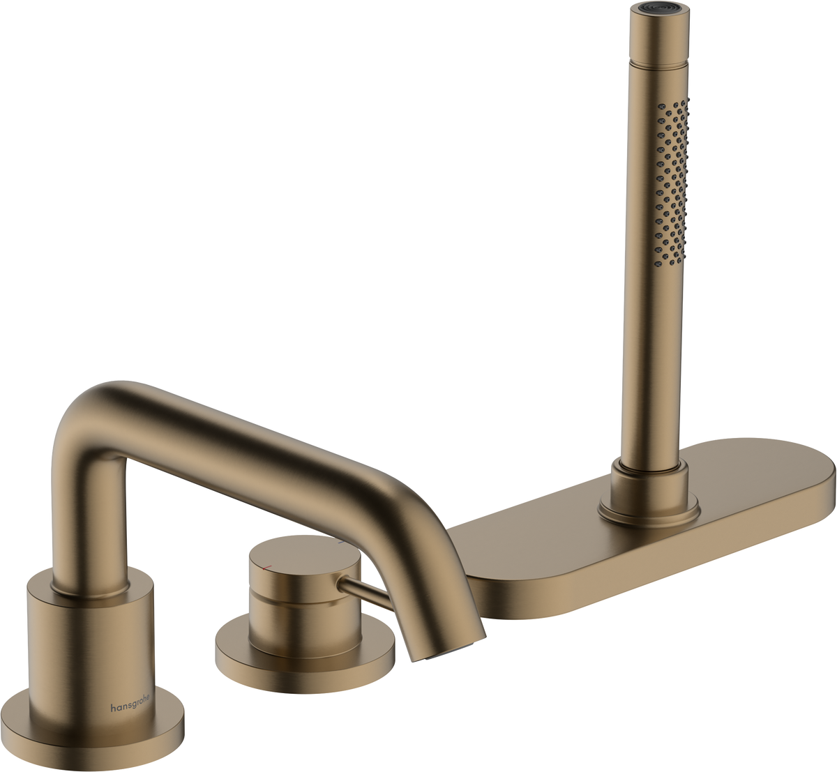 Hansgrohe Tecturis S 3-hole rim mounted single lever bath mixer with sBox Brushed Bronze 73447140