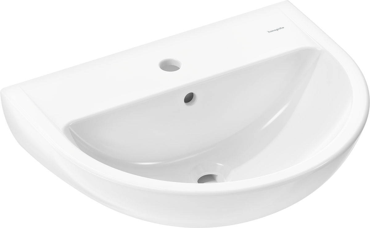 כיור רחצה עם חור לברז הנס גרואה Hansgrohe GladeLake S Wash basin 550/450 with tap hole and overflow