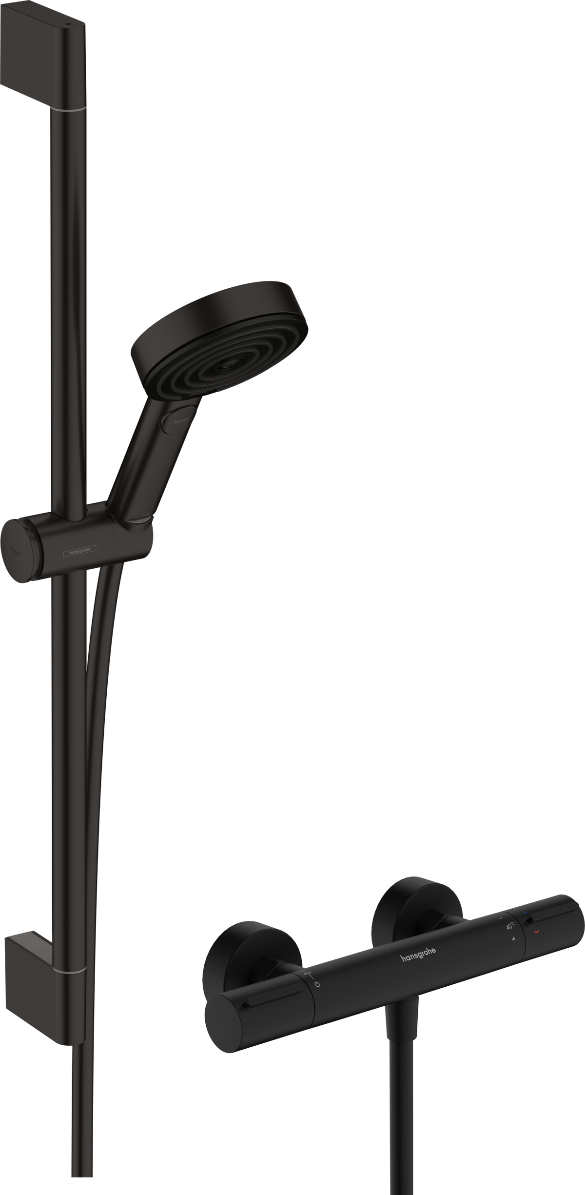 Pulsify Select S Shower system 105 3jet Relaxation EcoSmart with Ecostat Element and shower bar 65 cm