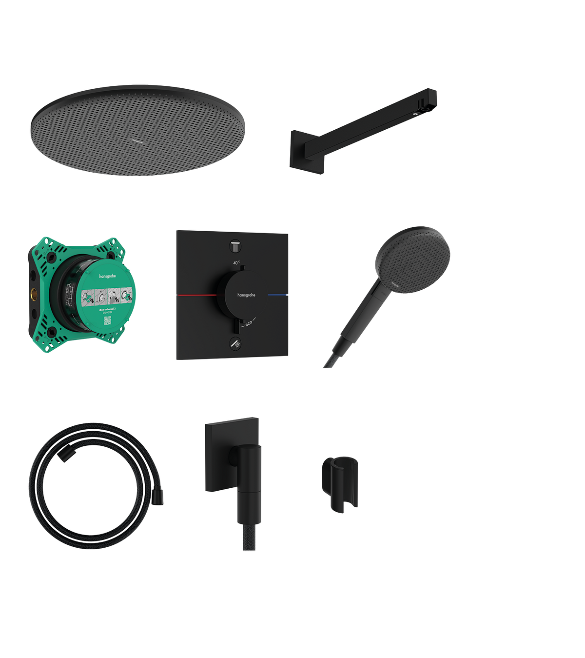 מערכת מקלחת הנס גרואה Hansgrohe Raindance Alive S Design ShowerSet 300 1jet with ShowerSelect Comfort E and basic set iBox universal 2