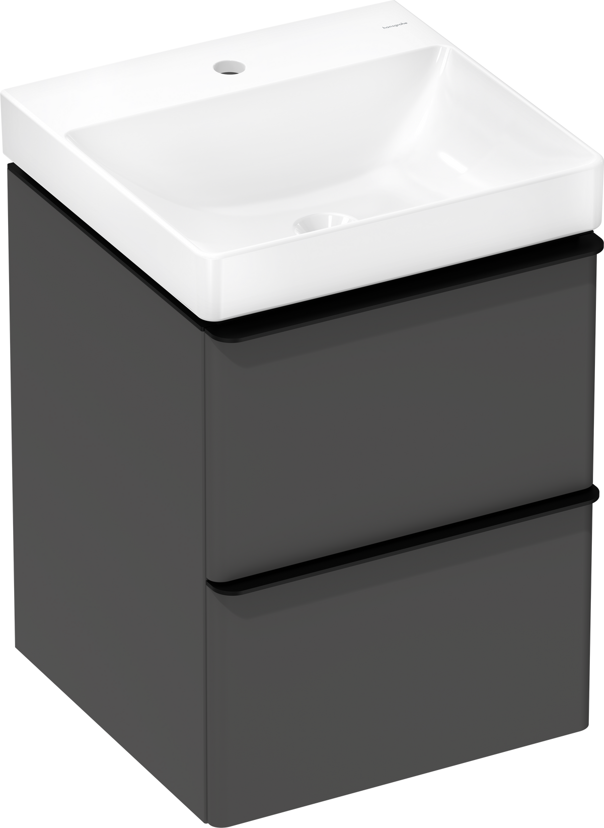 סט ארון אמבטיה וכיור הנס גרואה Hansgrohe Xelu Q Vanity unit set Diamond Matt Grey 480/475 with 2 drawers with handrinse basin
