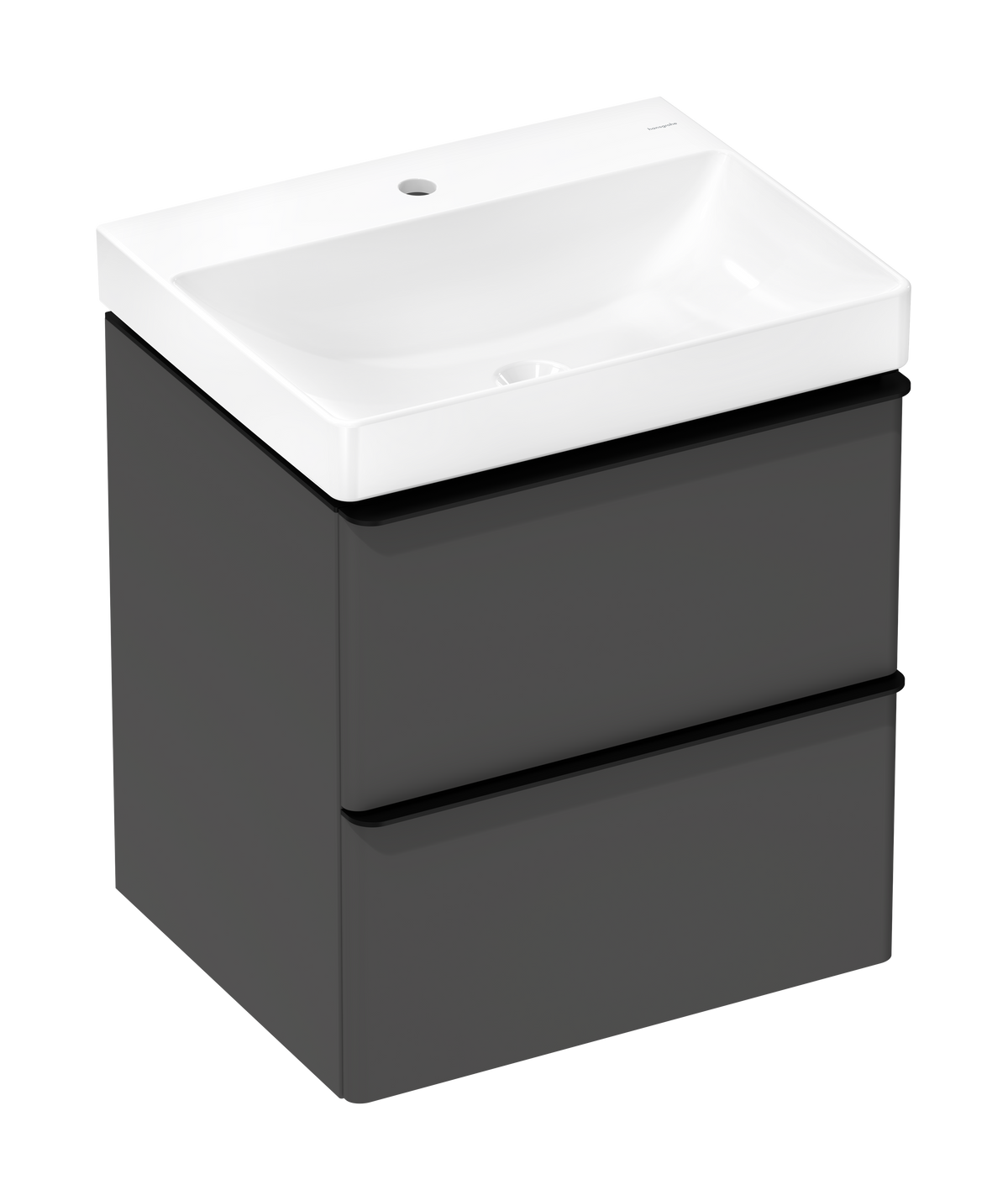 סט ארון אמבטיה וכיור הנס גרואה Hansgrohe Xelu Q Vanity unit set Diamond Matt Grey 580/475 with 2 drawers with wash basin