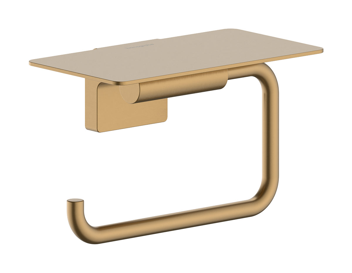 Hansgrohe AddStoris S Roll holder with shelf Brushed Bronze 41789140