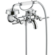 ברז אמבטיה עם ידיות מנוף ומזלף יד אקסור AXOR Montreux 2-handle bath mixer for exposed installation with lever handles