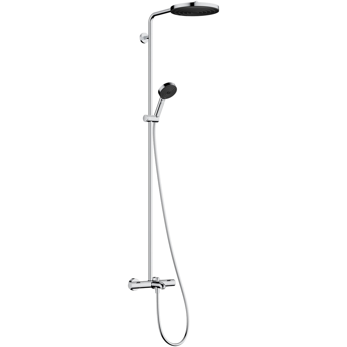 Pulsify S Puro Showerpipe 260 1jet EcoSmart with bath thermostat Ecostat Fine and hand shower 3jet