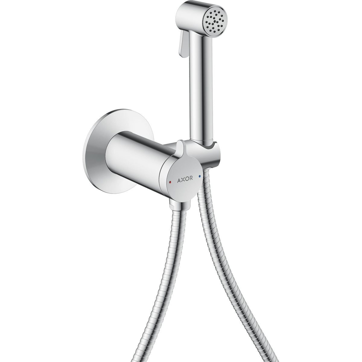 רוזטה 120/120AXOR Bidette Showers Bidette hand shower 1jet round for mixed water with shower holder and shower hose 1.25 m