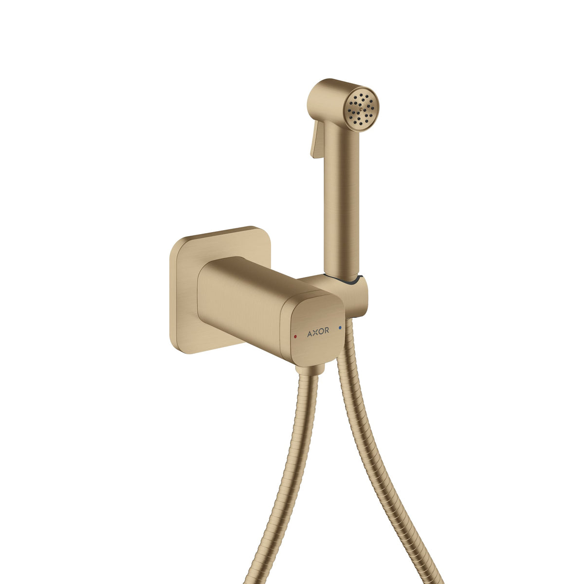 רוזטה 120/120AXOR Bidette Showers Bidette hand shower 1jet softsquare for mixed water with shower holder and shower hose 1.25 m