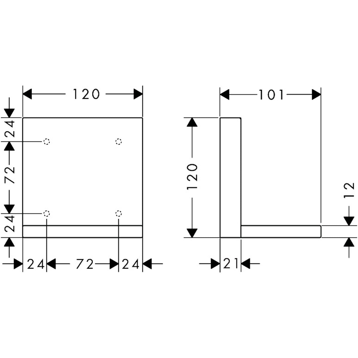מדפיםAXOR ShowerSolutions Shelf 120/120