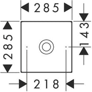 כיור מרובע  AX Suite B&B  ללא חור לברז / ללא ונטיל & אוברפלוAXOR Suite Wash bowl 285/285 without tap hole and overflow