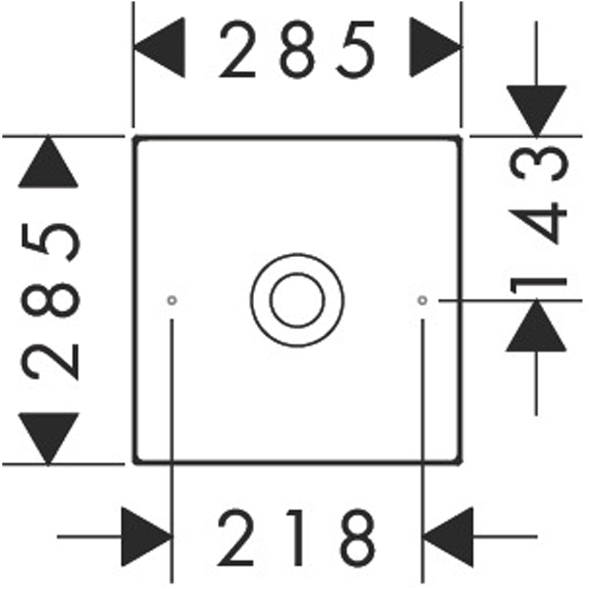 כיור מרובע  AX Suite B&B  ללא חור לברז / ללא ונטיל & אוברפלוAXOR Suite Wash bowl 285/285 without tap hole and overflow