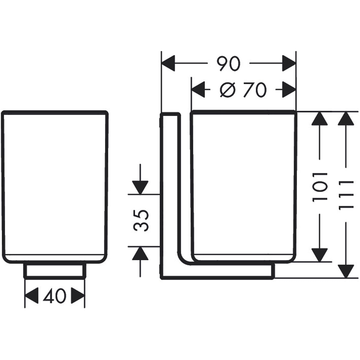 כוס למברשת שיניים אקסור AXOR Universal Rectangular Toothbrush tumbler