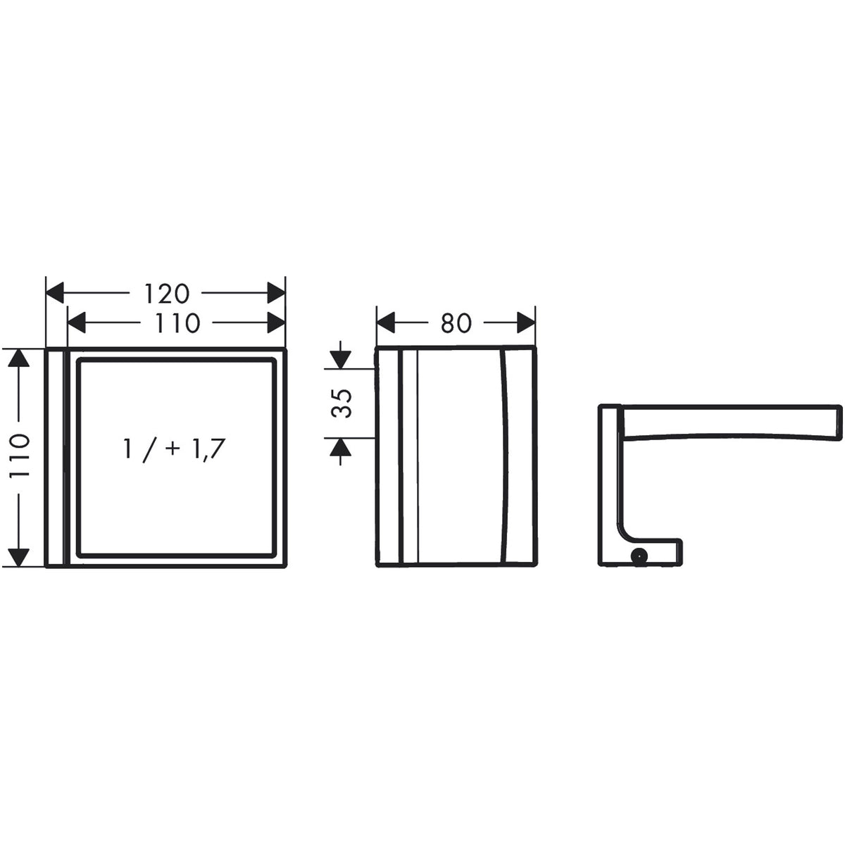 מראה מגדילה אקסור AXOR Universal Rectangular Shaving mirror