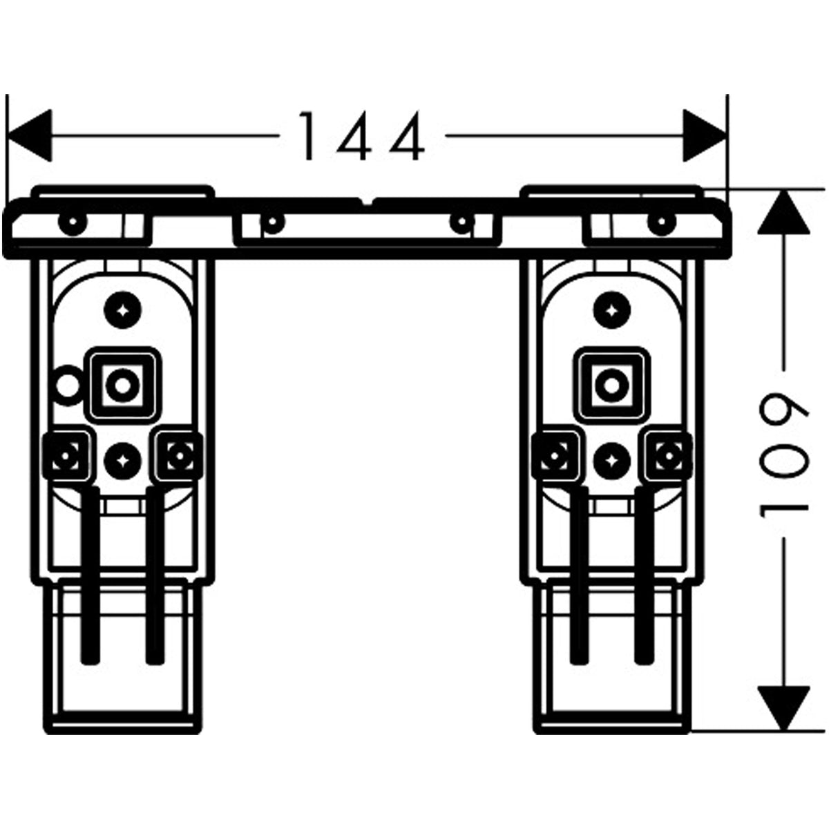 סט מתאמים להתקנת אביזרים על מסילה אקסור AXOR Universal Softsquare Adapter set