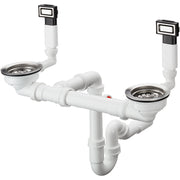 D15-10 Manual waste and overflow set for double bowl