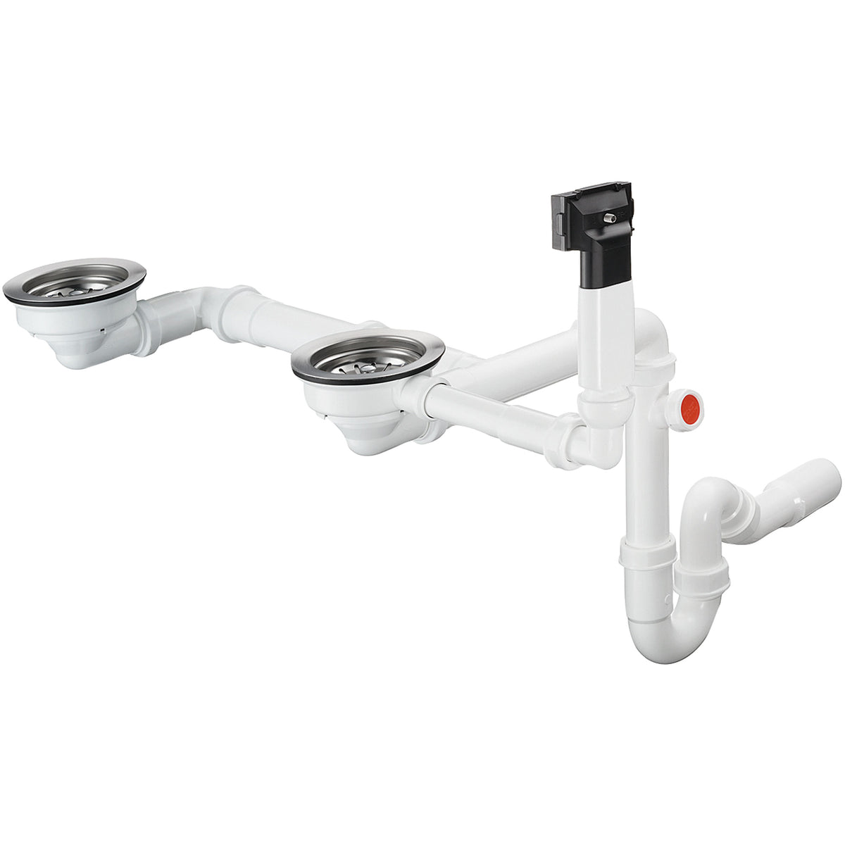 D17-10 Manual waste and overflow set for double bowl granite