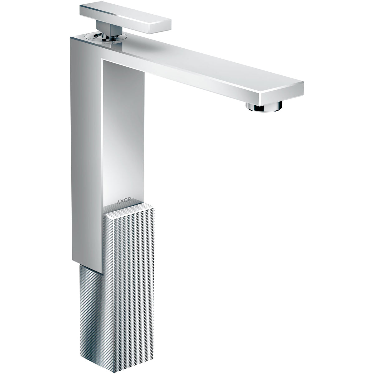 ברז כיור מעוצב אקסור AXOR Edge Single lever basin mixer 280 for wash bowls with push-open waste set - diamond cut
