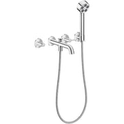 ברז לאמבטיה להתקנה מהקיר 3 חורים אקסור AXOR One 3-hole bath mixer for concealed installation wall-mounted with lever handles and hand shower