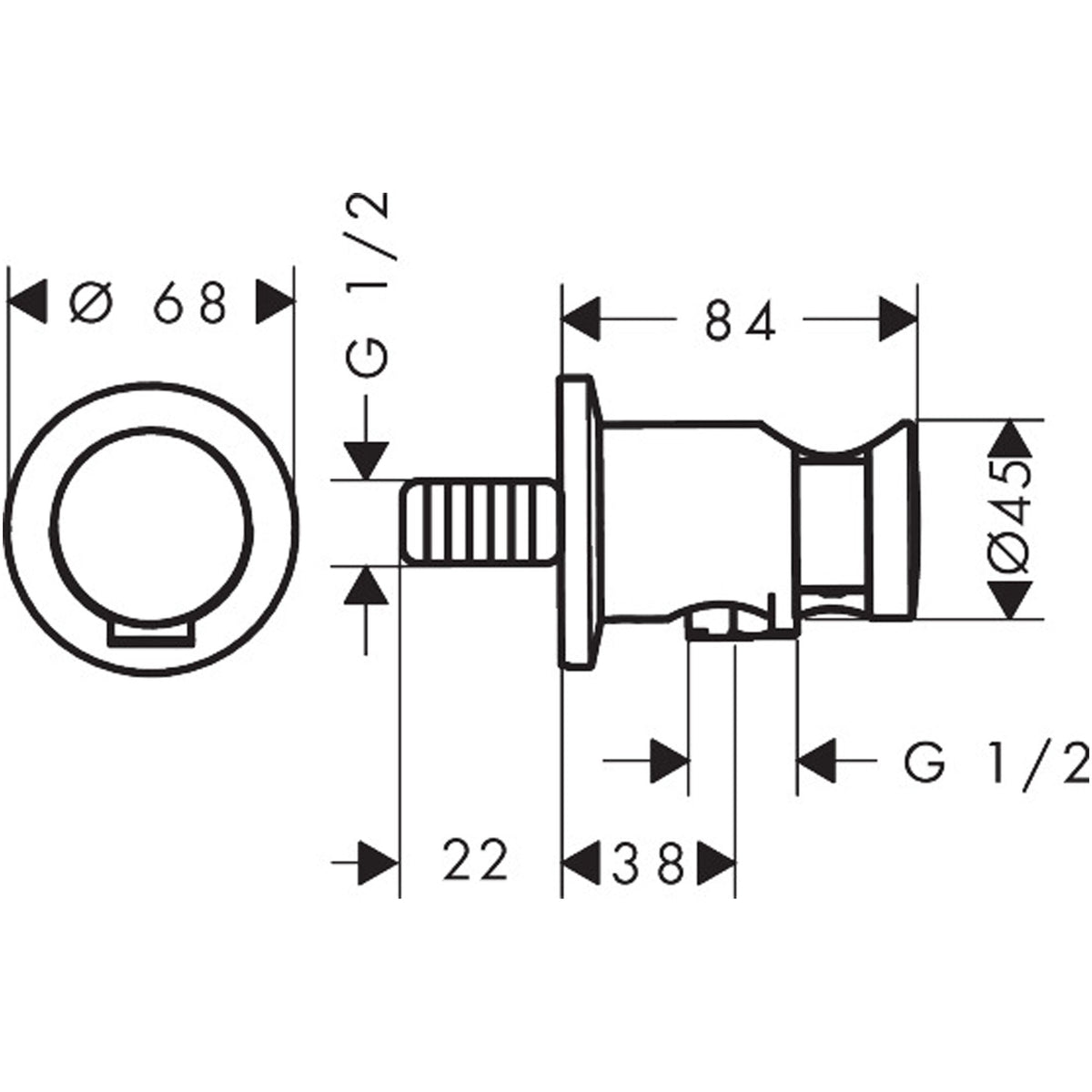 נקודת מים AXOR One Porter unit round
