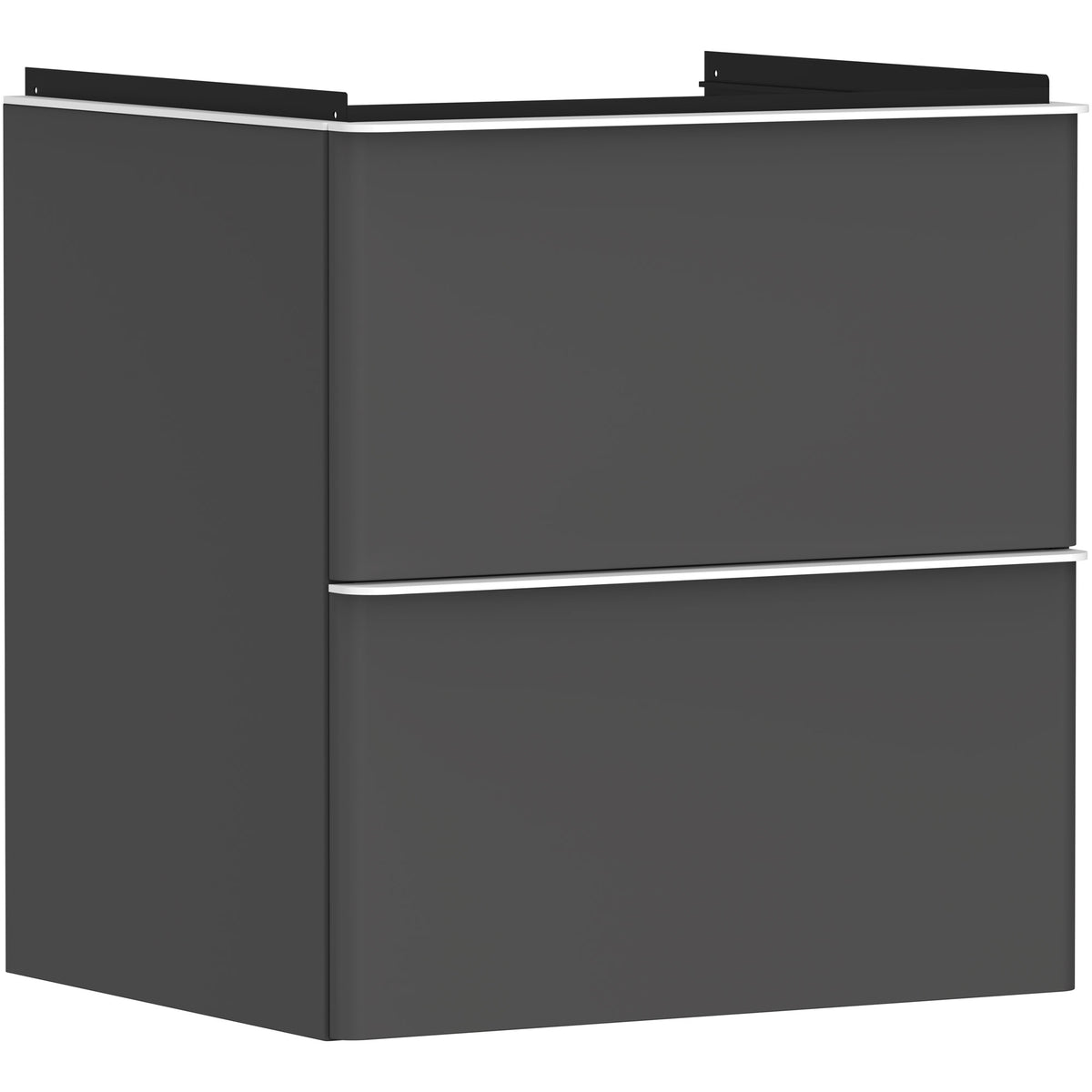 Xelu Q Vanity unit Diamond Matt Grey 580/475 with 2 drawers for wash basin