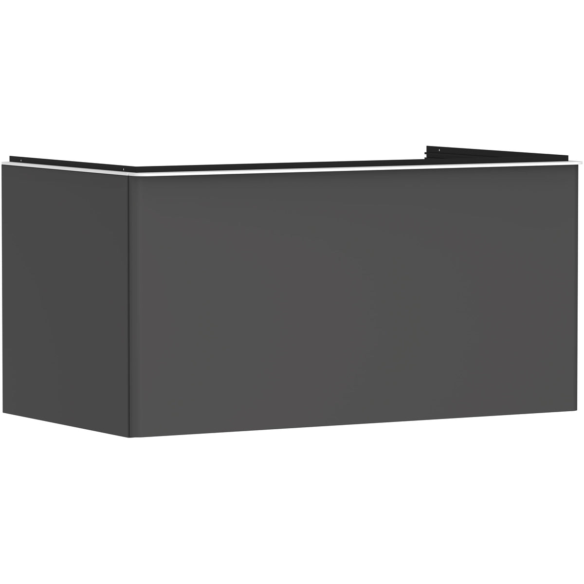 Xelu Q Vanity unit Diamond Matt Grey 980/550 with 1 drawer for console with cutout middle