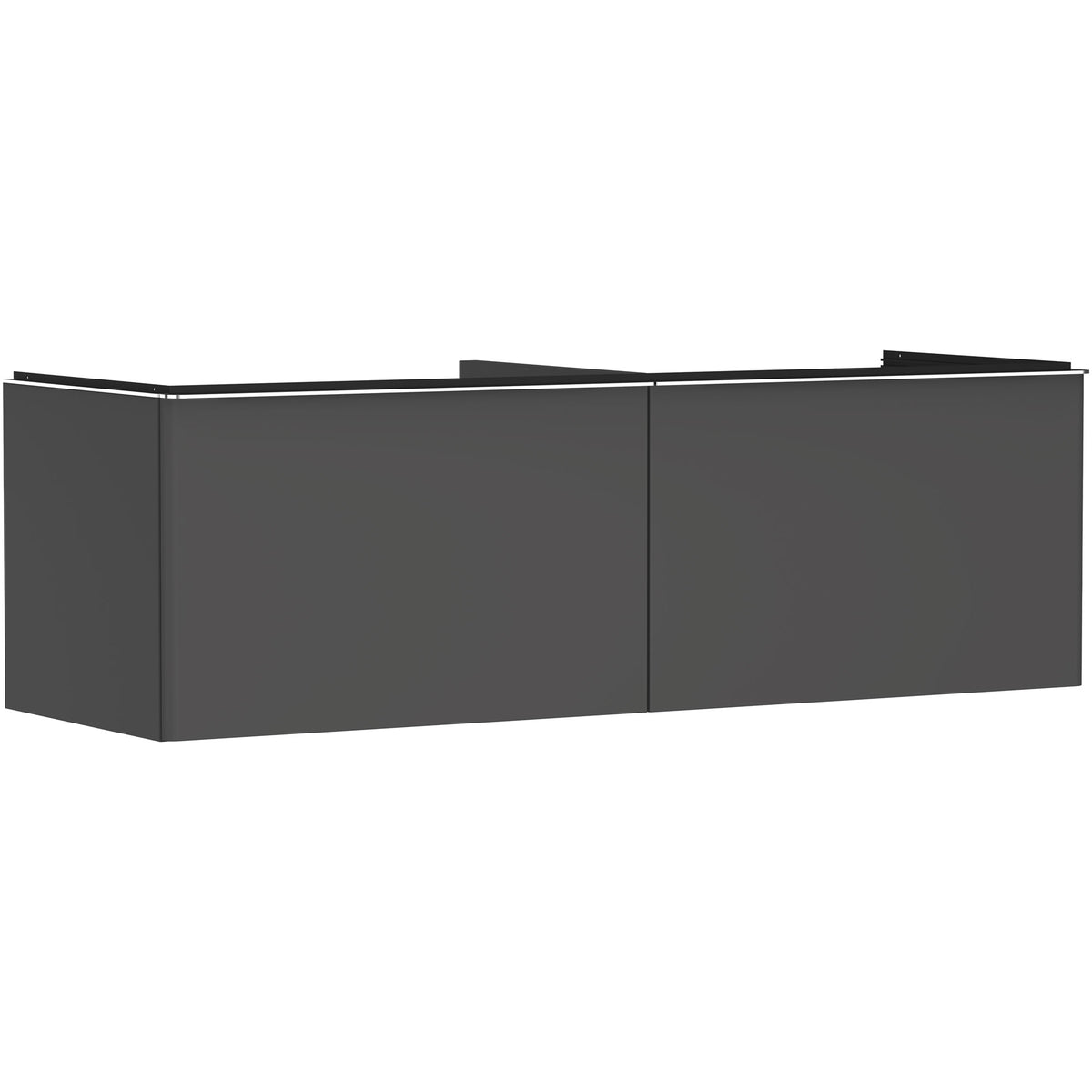 Xelu Q Vanity unit Diamond Matt Grey 1560/550 with 2 drawers for console