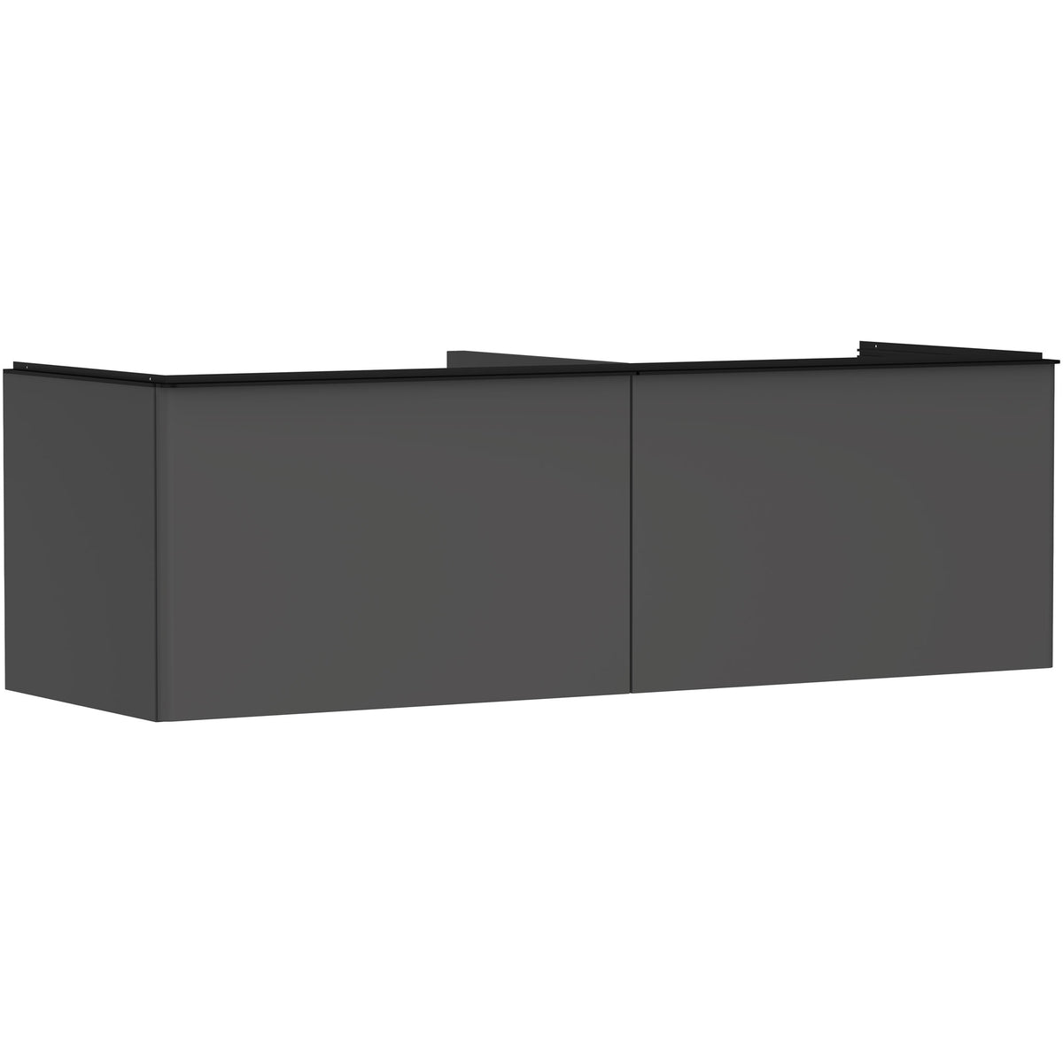 Xelu Q Vanity unit Diamond Matt Grey 1560/550 with 2 drawers for console