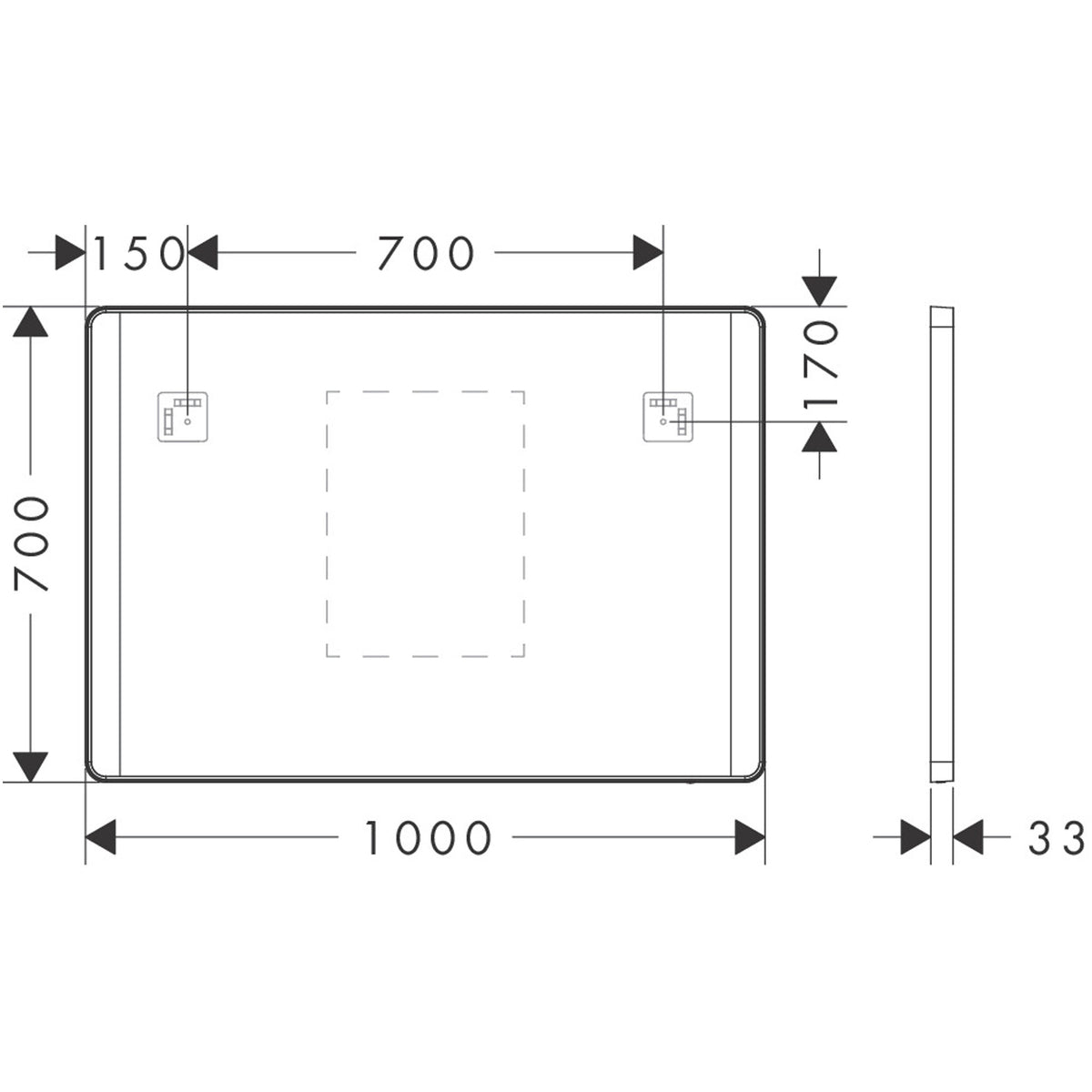 Xarita Lite Q Mirror with lateral LED lights 1000/30 IR Sensor
