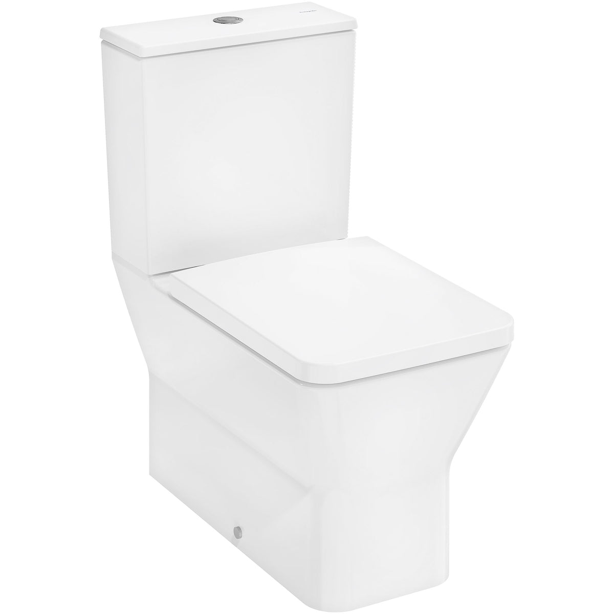 EluPura Original Q Floorstanding WC Set close coupled with vertical/horizontal outlet, AquaChannel Flush with tank and WC seat and cover