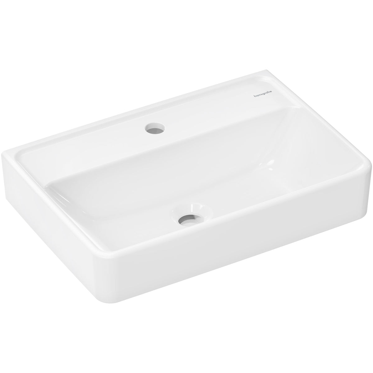 Xanuia Q Wash basin Compact 550/370 with tap hole without overflow