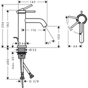 Tecturis S Single lever basin mixer 110 CoolStart EcoSmart+ with pop-up waste set