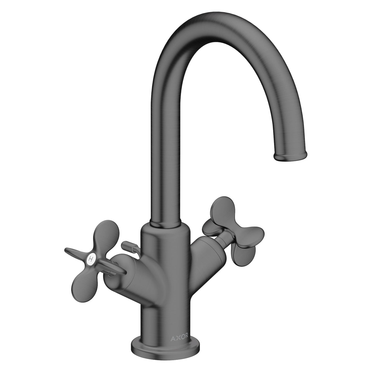 AXOR-Archivio-2-handle-basin-mixer-170-with-cross-handles-and-pop-up-waste-set-Brushed-Black-Chrome-34015340