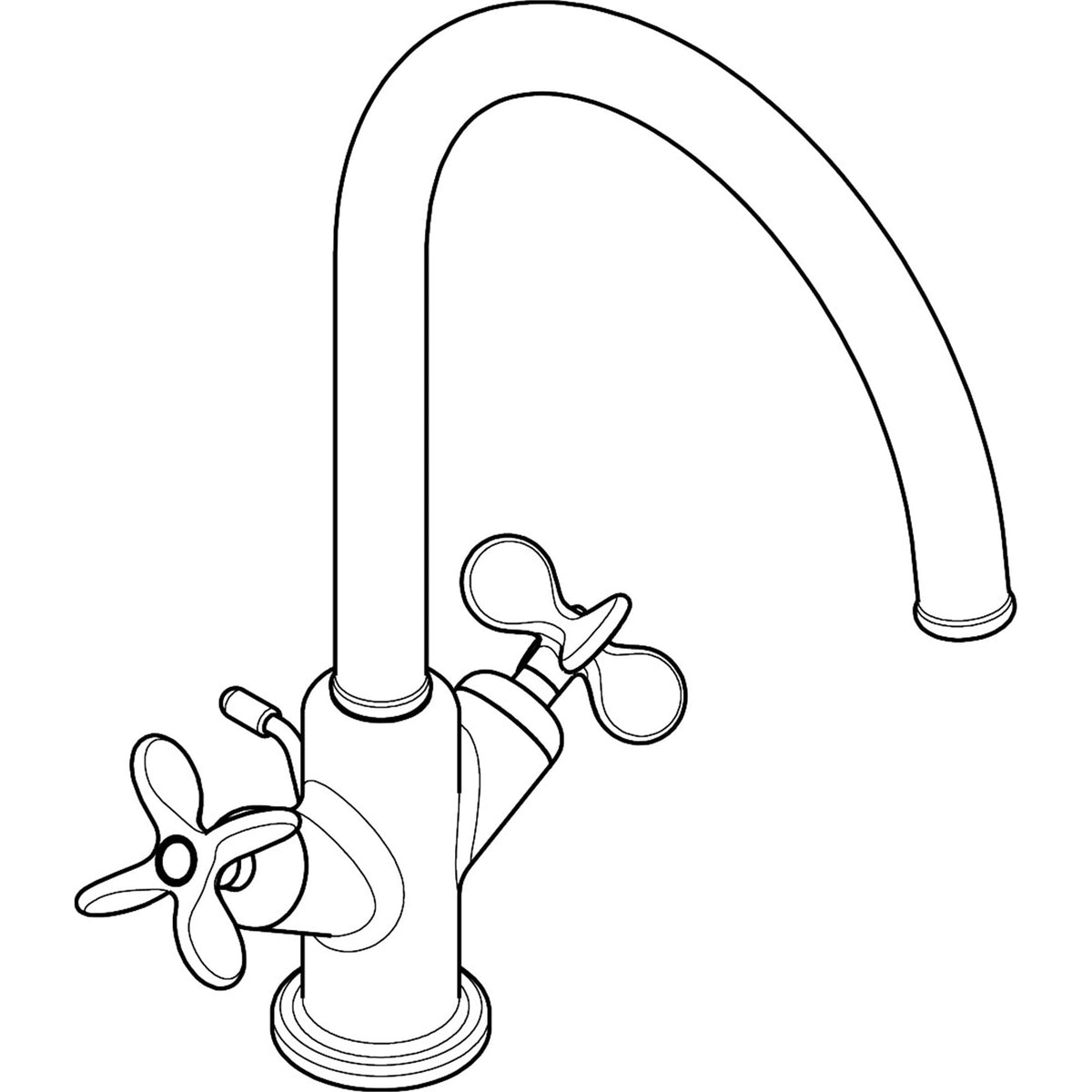 AXOR-Archivio-2-handle-basin-mixer-210-with-cross-handles-and-pop-up-waste-set-34022-technical-03