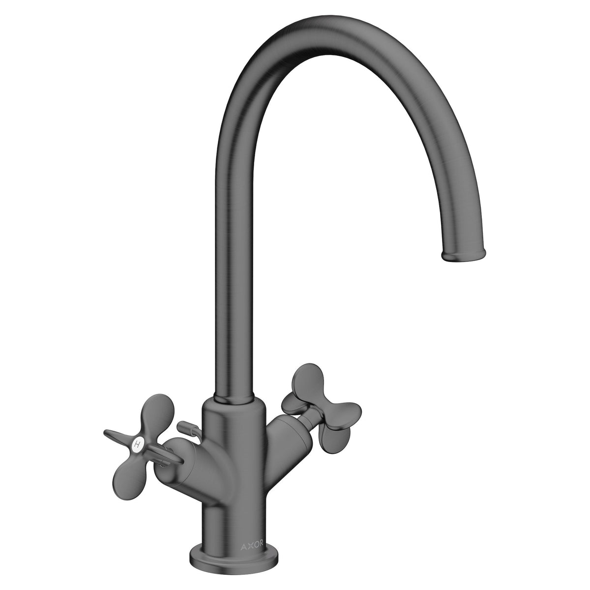 AXOR-Archivio-2-handle-basin-mixer-210-with-cross-handles-and-pop-up-waste-set-Brushed-Black-Chrome-34022340
