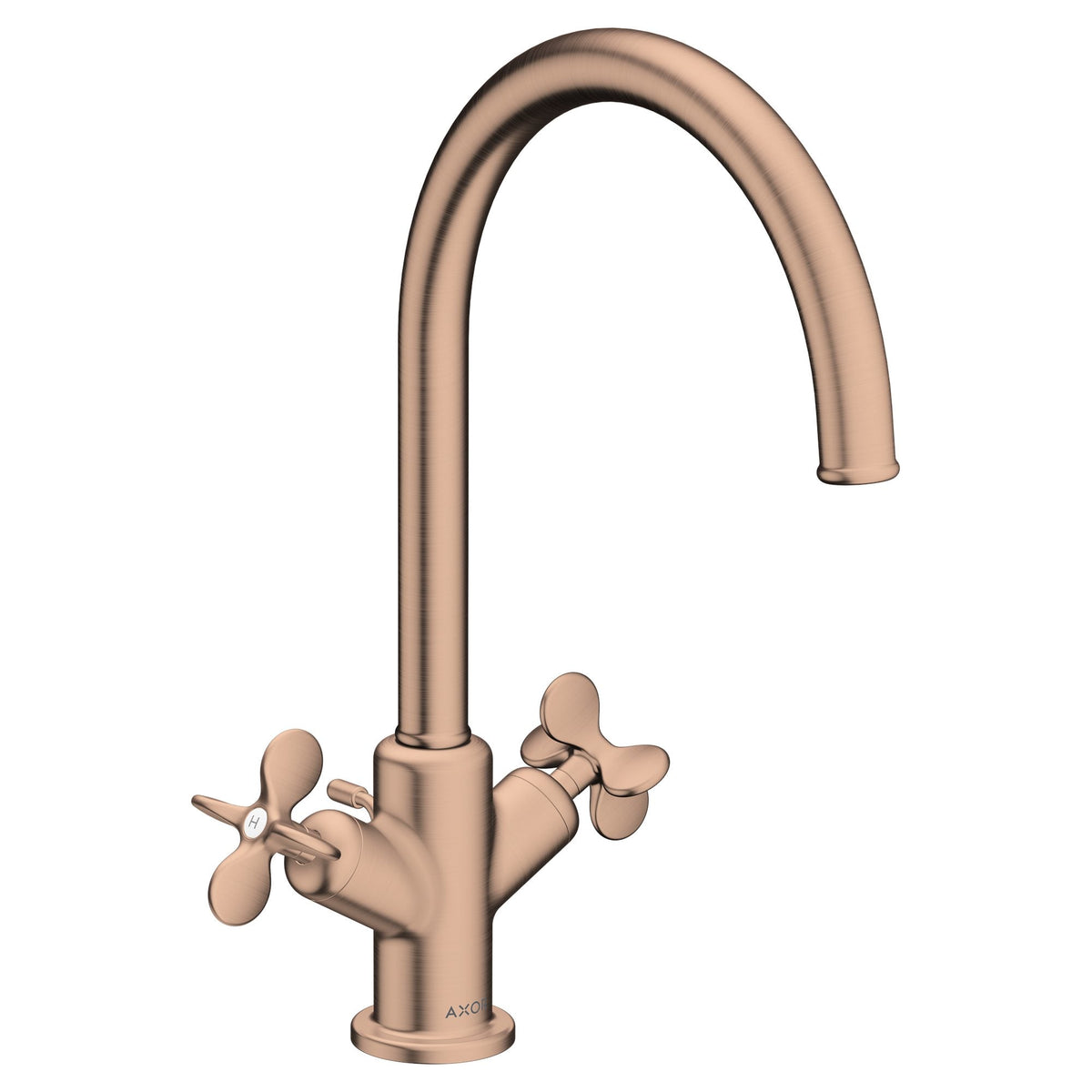 AXOR-Archivio-2-handle-basin-mixer-210-with-cross-handles-and-pop-up-waste-set-Brushed-Red-Gold-34022310