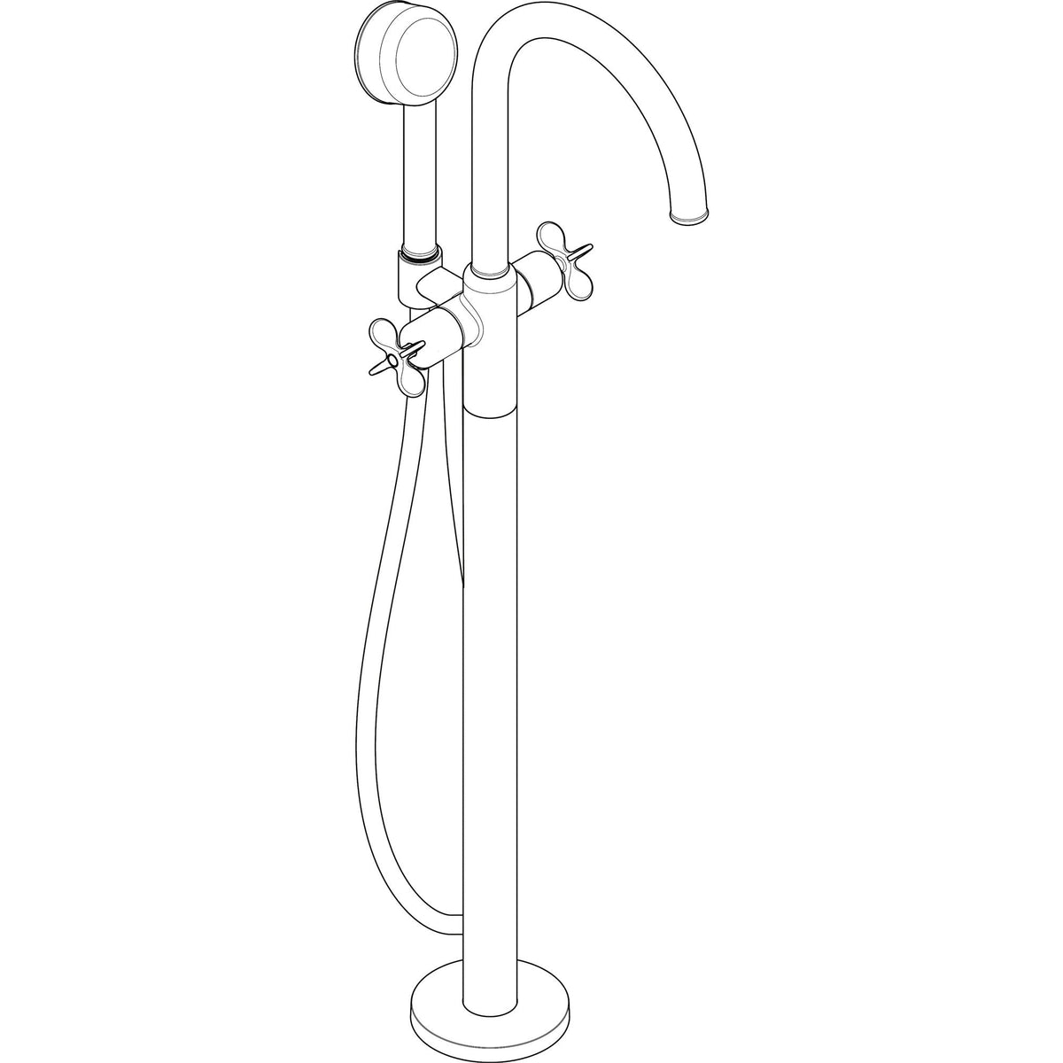 AXOR-Archivio-2-handle-bath-mixer-floor-standing-with-cross-handles-34040-technical-03