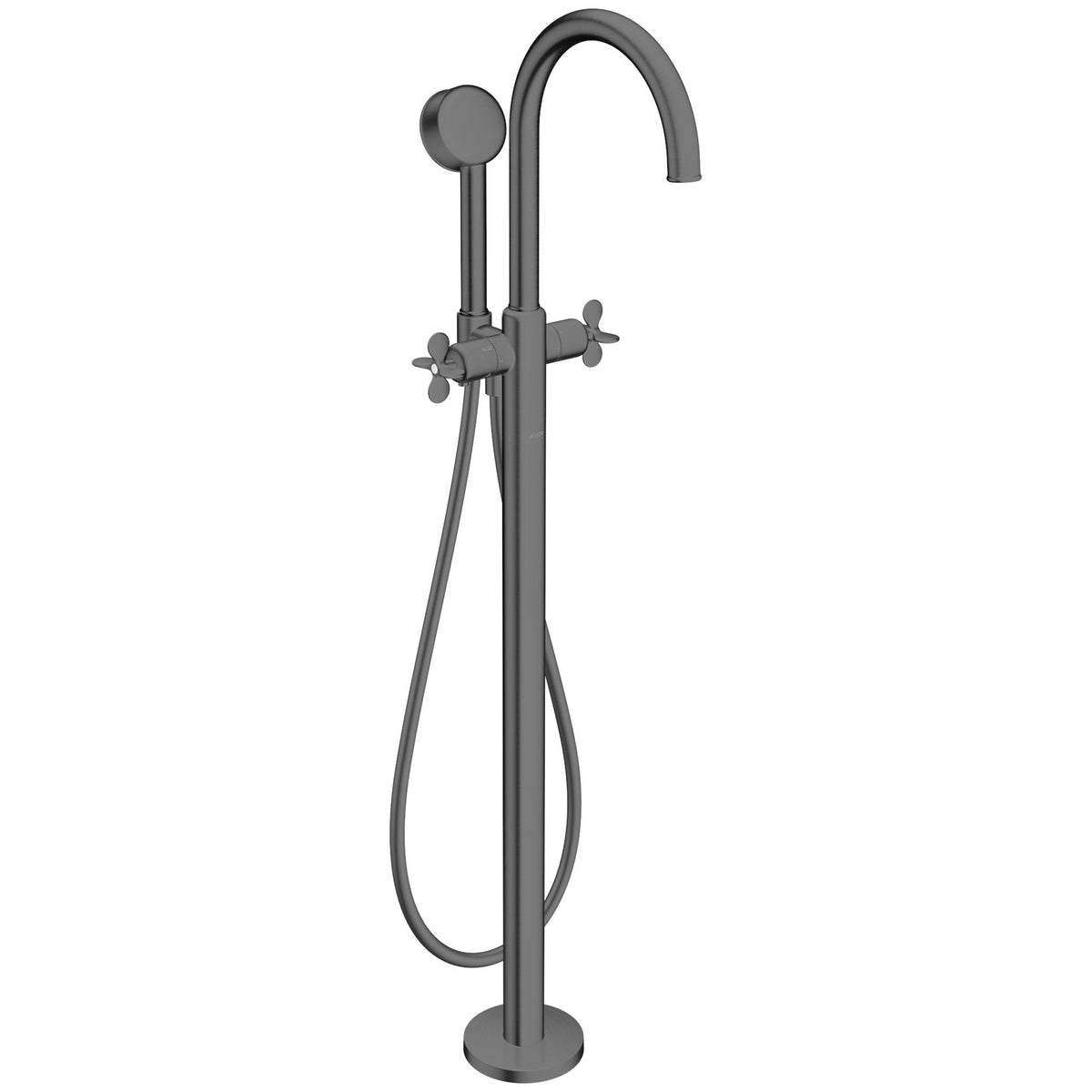 AXOR-Archivio-2-handle-bath-mixer-floor-standing-with-cross-handles-Brushed-Black-Chrome-34040340