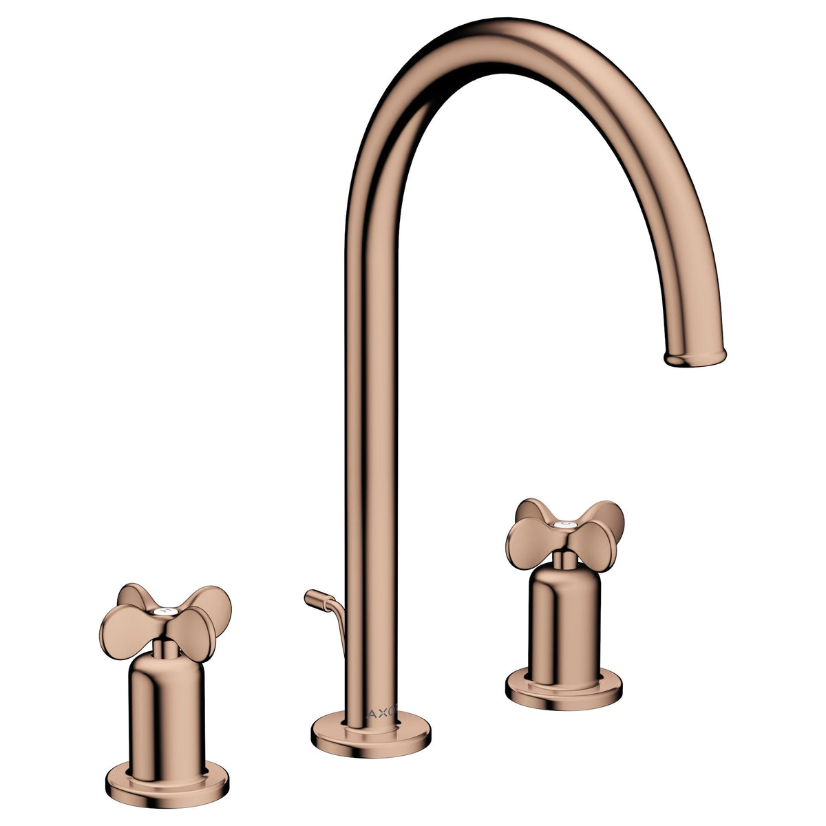 AXOR-Archivio-3-hole-basin-mixer-190-with-cross-handles-and-pop-up-waste-set-Polished-Red-Gold-34027300