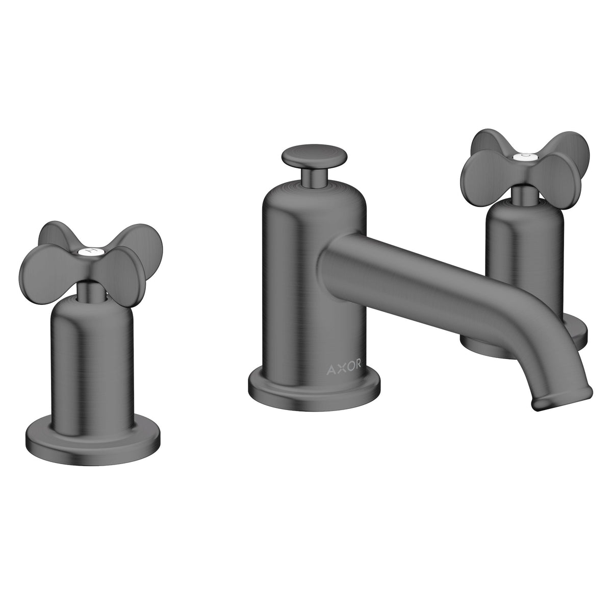 AXOR-Archivio-3-hole-basin-mixer-30-with-cross-handles-and-pop-up-waste-set-Brushed-Black-Chrome-34024340