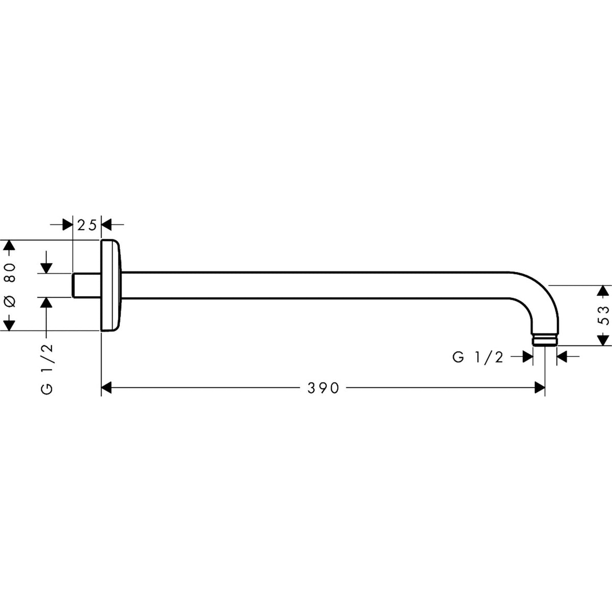 AXOR-Archivio-Shower-arm-389-mm-34059-technical-01