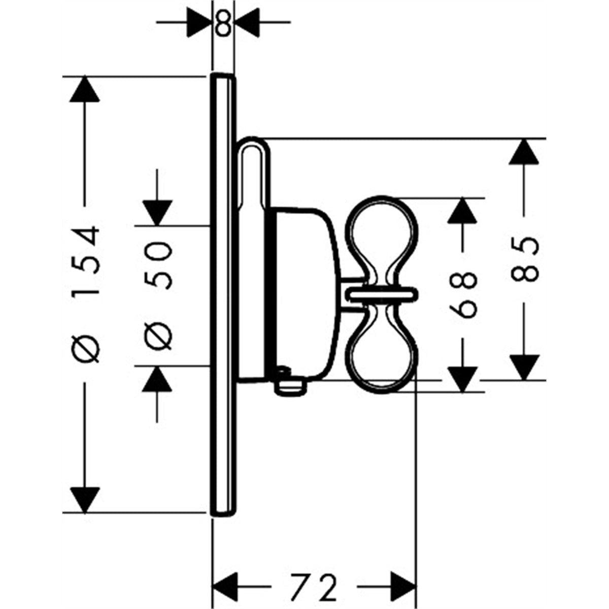 AXOR-Archivio-Thermostat-for-concealed-installation-for-1-function-with-cross-handle-34049-technical-01