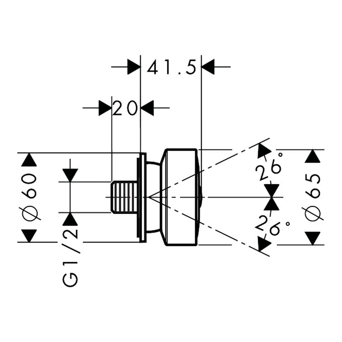 AXOR Body shower 1jet round 28464 technical 01