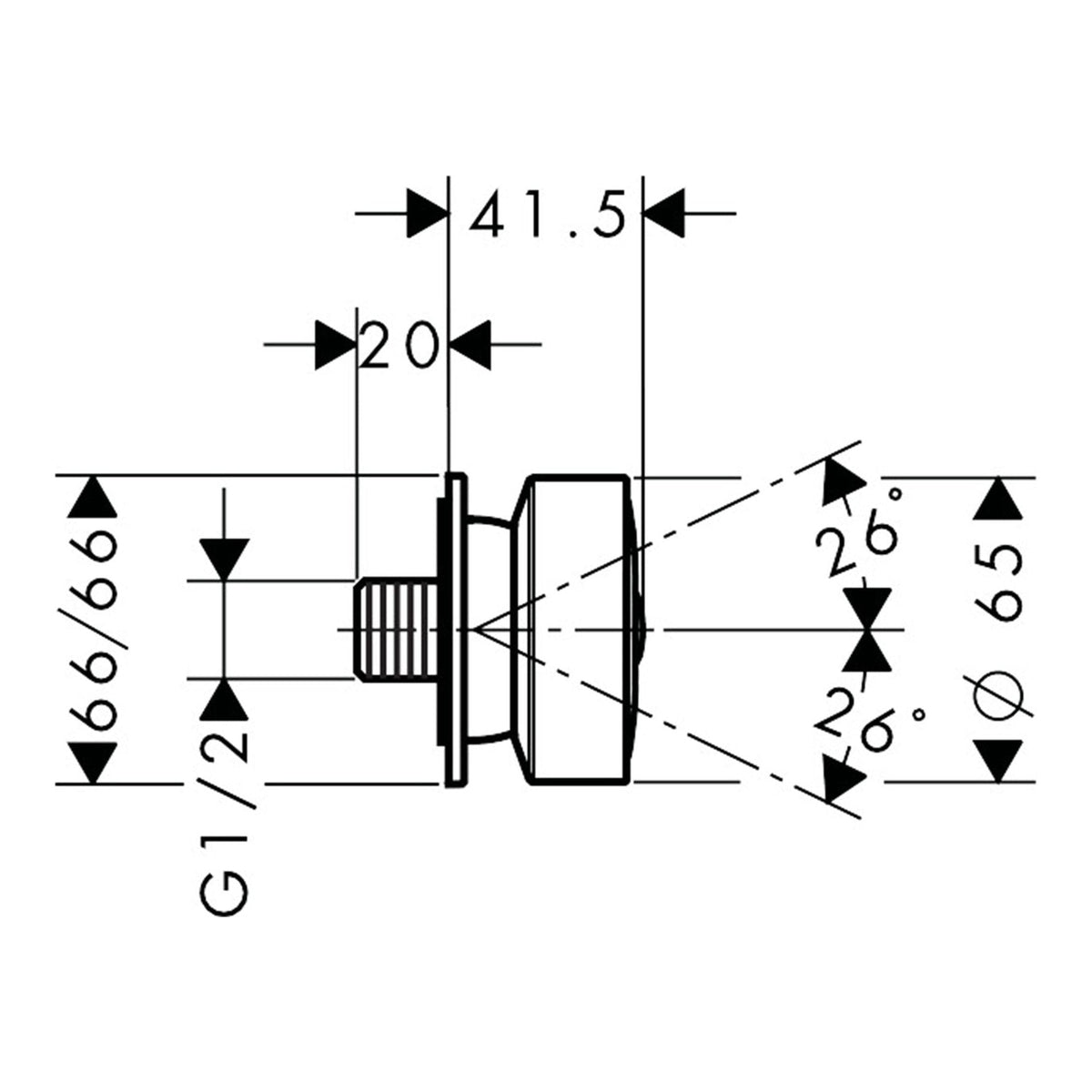 AXOR Body shower 1jet square 28469 technical 01