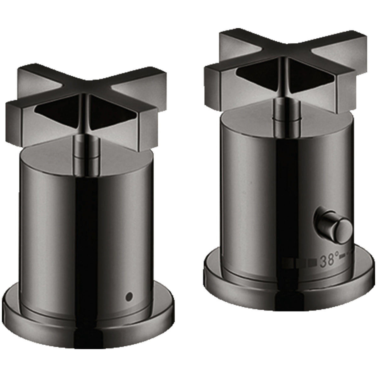 AXOR-Citterio-2-hole-rim-mounted-thermostatic-bath-mixer-with-cross-handles--Polished-Black-Chrome