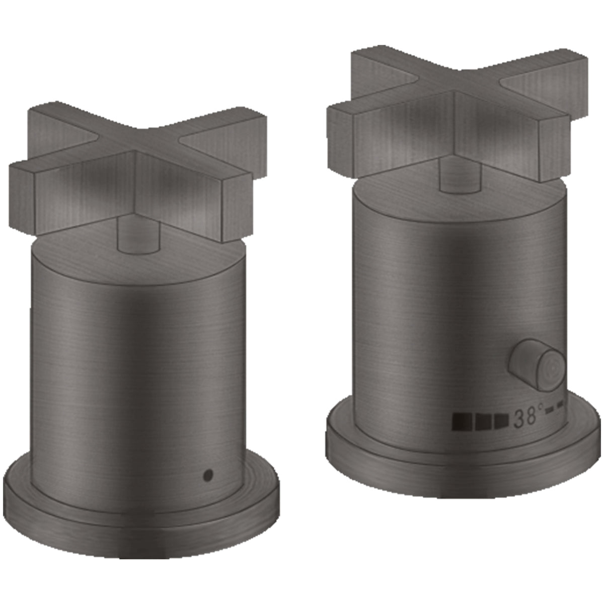 AXOR-Citterio-2-hole-rim-mounted-thermostatic-bath-mixer-with-cross-handles-Brushed-Black-Chrome